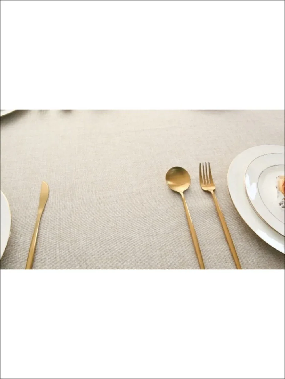 Faux Linen Rectangle Tablecloth 60 x 84 Inch Dining Room